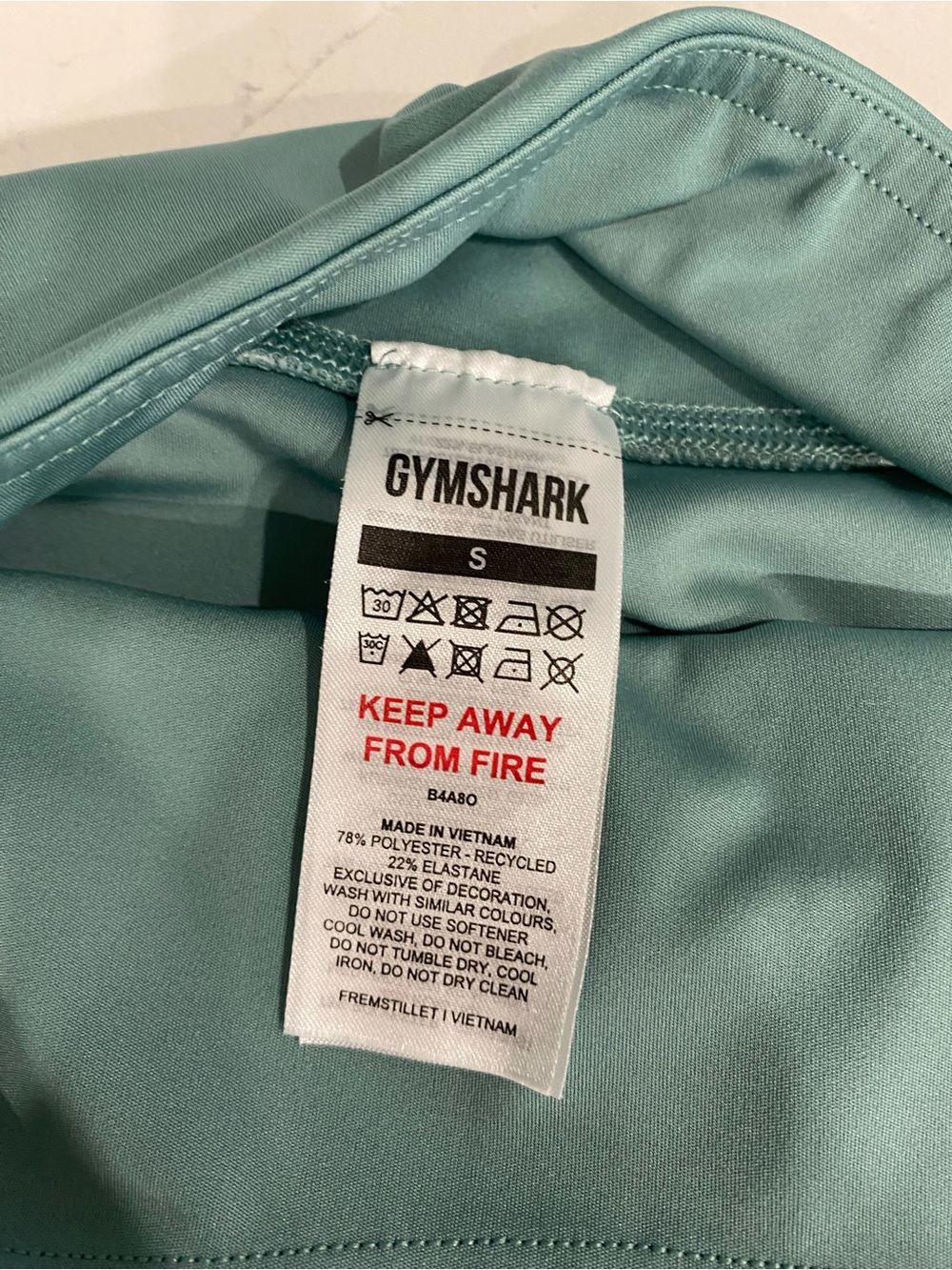 Gymshark High-Rise Leggings with Side Pocket in Teal Green - Picture 3 of 5